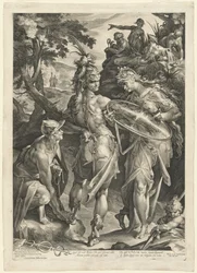 Minerva och Merkurius beväpnar Perseus