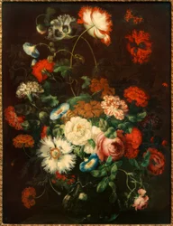Blomsterstilleben i en glasvas