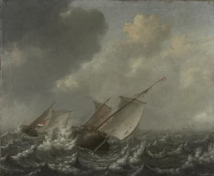 Fartyg på ett hackigt hav, 1620-talet