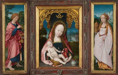 Triptyk med Jungfru Maria och barnet