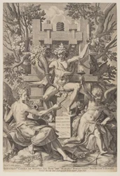 Bacchus sittande på en tunna