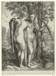 Diana och en nymf framför ett träd Diana och hennes nymfer (serietitel)