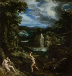 Adam och Eva efter synden, ca 1586-89 (olja på duk)