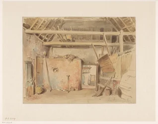 Interiör i en lada med utsikt mot köket