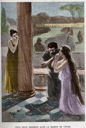 Båda bad i Cesars hus (kapitel VIII) illustration av JAN STYKA (1858-1925) för Henryk Sienkiewiczs roman "Quo Vadis".