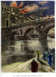Tibern (Tevere) rullade eldvågor