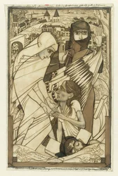 Relief under översvämningen 1926, symboliskt presenterad