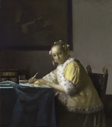 En dam som skriver ett brev, 1665-1670
