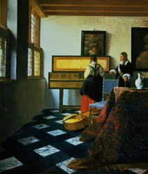 Dam vid ett virginal, omkring 1652-1675