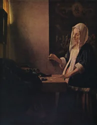 Kvinna som håller en balans, c1664