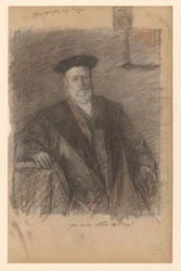 Porträtt av prof. Pieter Johannes Veth, i klänning