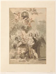 Frontispice design för Edward Simson, Chronicon Catholicon