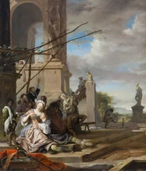 En italiensk innergård, ca 1660-65 (olja på duk)