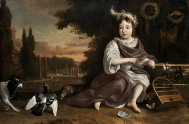 Jan Weenix Prins av Orange med fågelbur