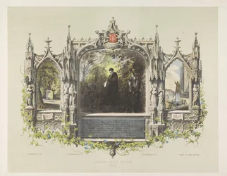 Minnesplakett för Laurens Coster vid festligheterna kring avtäckningen av statyn i Haarlem, 1856 Laurens Jansz. Coster 1423 (titel på objekt)