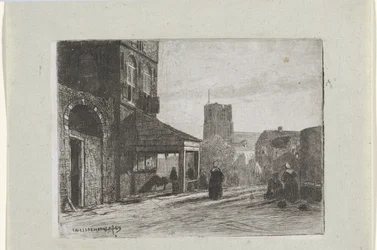 Utsikt över Sankt Martins kyrka i Woudrichem