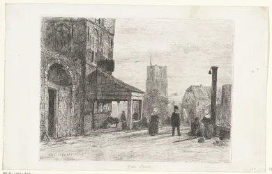 Utsikt över Sankt Martins kyrka i Woudrichem