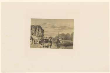 Stadsbild med kanal