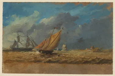 Seascape med några fartyg