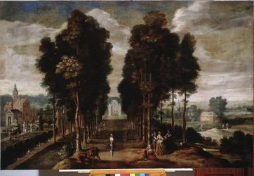Slottsparken Målning av Jan Wildens (1586-1653) 1600-talsgener, Musei di Strada Nuova (ex Palazzo Bianco)