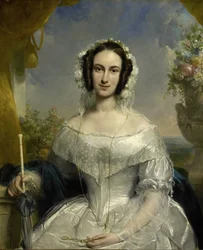 Agatha Petronella Hartsen (1814-78). På brudtoalett i samband med hennes äktenskap med Jan van der Hoop den 17 mars 1841
