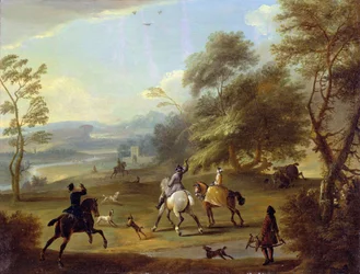 A Hawking Party, ca 1690