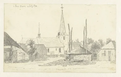 Utsikt i byn Doorn, med kyrkan