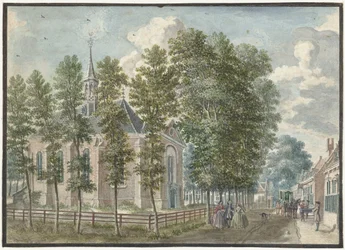 Utsikt över kyrkan i Bloemendaal