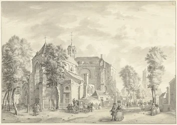 Pieterskerk i Utrecht med Dom i bakgrunden