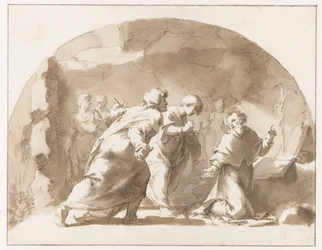 Sankt Gregorius (?) i en grotta