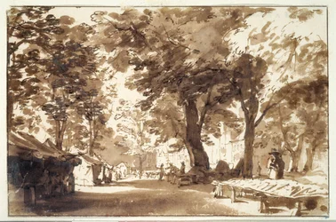 The Vigorbros and the Platz on the Haynus (krita, penna och bläck med tvätt på papper)