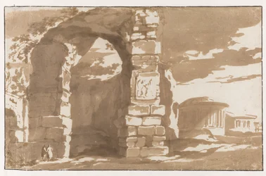 En del av baden av Diocletianus och S. Bernardo alle Terme