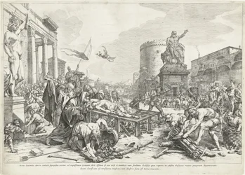Martelaarschap van heilige Lawrence Blessed Lawrence medan (...) är Rome Lawrence (titel på objekt)