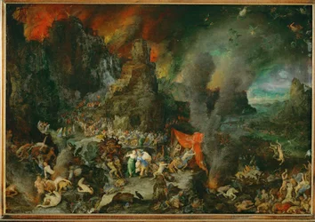 Aeneas och sibyllan i Hades (målning på koppar)