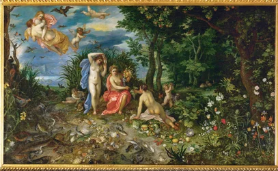 Ceres och de fyra elementen (målning på koppar)