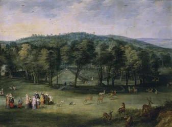 Infanta Isabella Clara Eugenia från Spanien i Parc de Mariemont, första tredjedelen av 1600-talet.