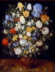 Liten bukett blommor Målning av Jan Brueghel den äldre kallar Bruegel of Velvet (Bruegel eller Brueghel
