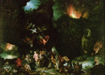 The Temptation of St. Anthony - Hell, 1594 (olja på koppar)