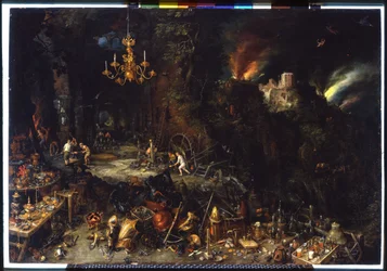 Elden av Brueghel Jan I (1568-1625) 1621 (olja på duk)