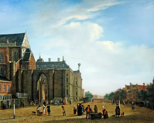 En utsikt över Amsterdam (olja på duk)