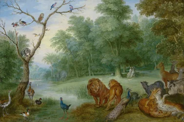 Paradise with the Fall of Man, ca 1630 (olja på koppar på panel)