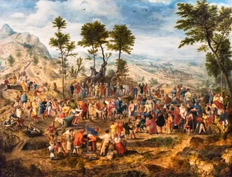 Kristi intåg i Jerusalem, ca 1540 (Tempera och olja på trä (ek))
