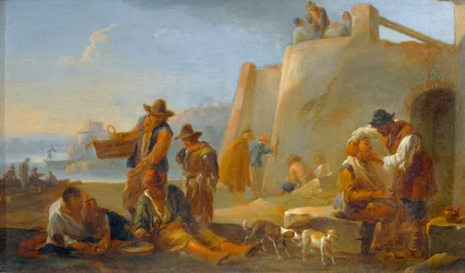 Den napolitanska barberaren, En scen från folklivet i Rom ...