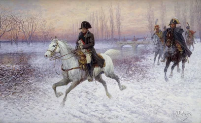 Napoleon i spetsen för en trupp kavalleriet,