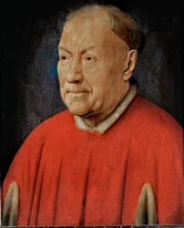 Kardinal Niccolo Albergati, påvligt sändebud i Spanska Nederländerna ... (olja på ek)