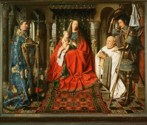 Madonna dyrkad av Canonicus Van der Paele ...