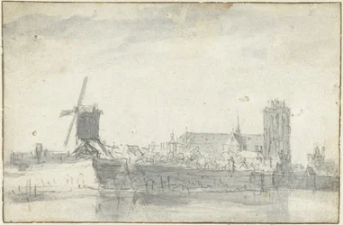 Utsikt över Dordrecht från vattnet
