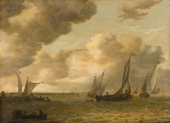 Flodmynning med segelbåtar