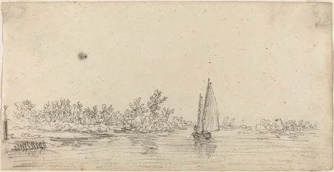 Segelbåt på en mynning