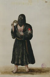 A Penitent (penna & bläck och wc på papper)